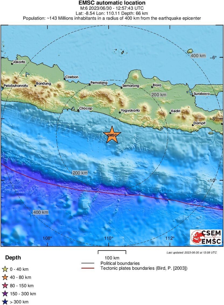 인도네시아 자바섬 지진