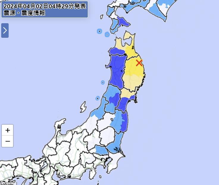 日本岩手県に規模 6.1 地震