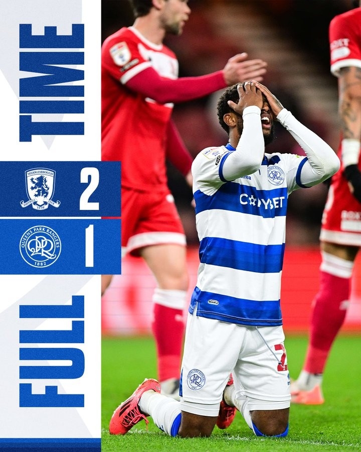 미들즈브러전 1-2 패배 소식을 전한 QPR.