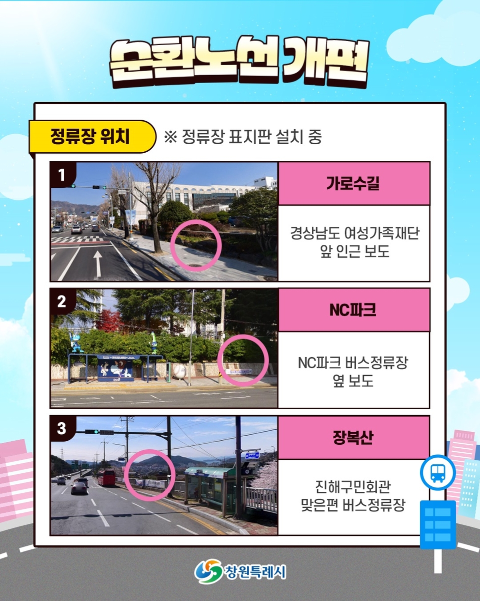 창원시티투어버스, 순환노선 개편…신규 정차지에 NC파크…
