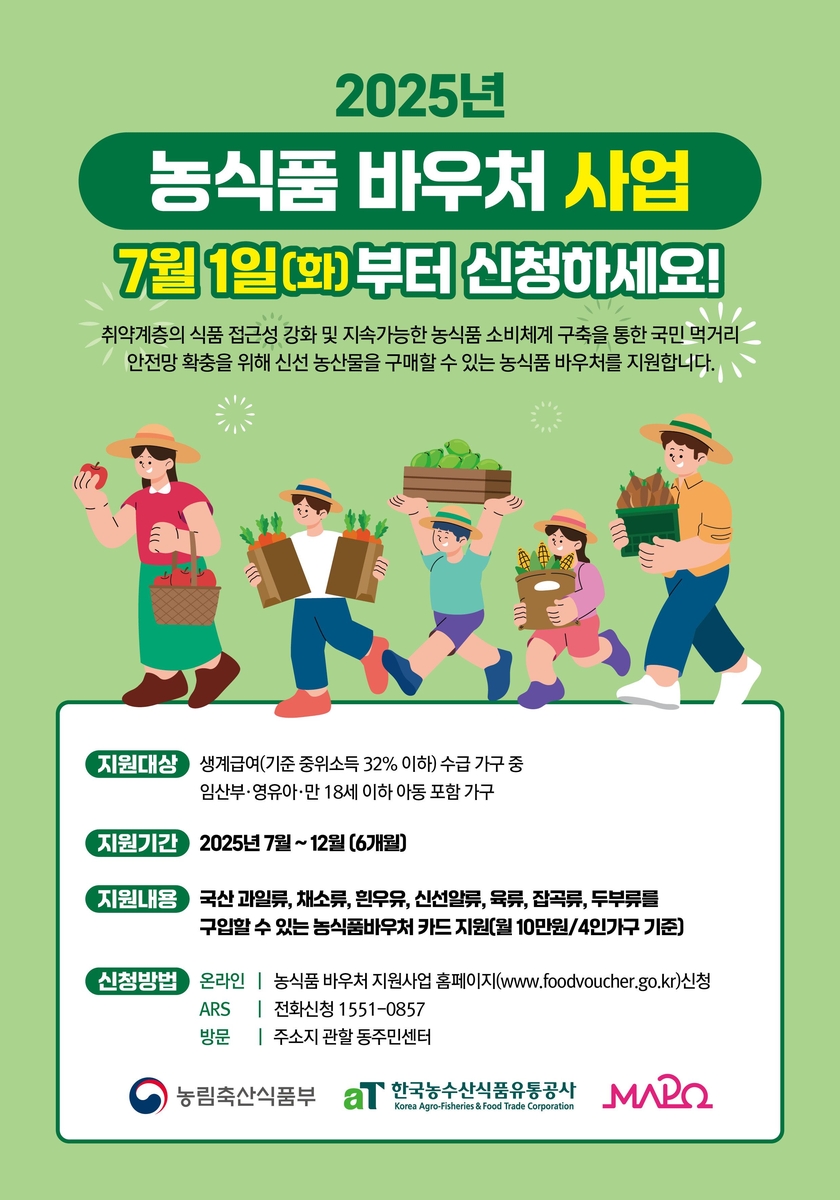 마포구, 취약계층에 농식품 바우처…"이달부터 신청하세요…