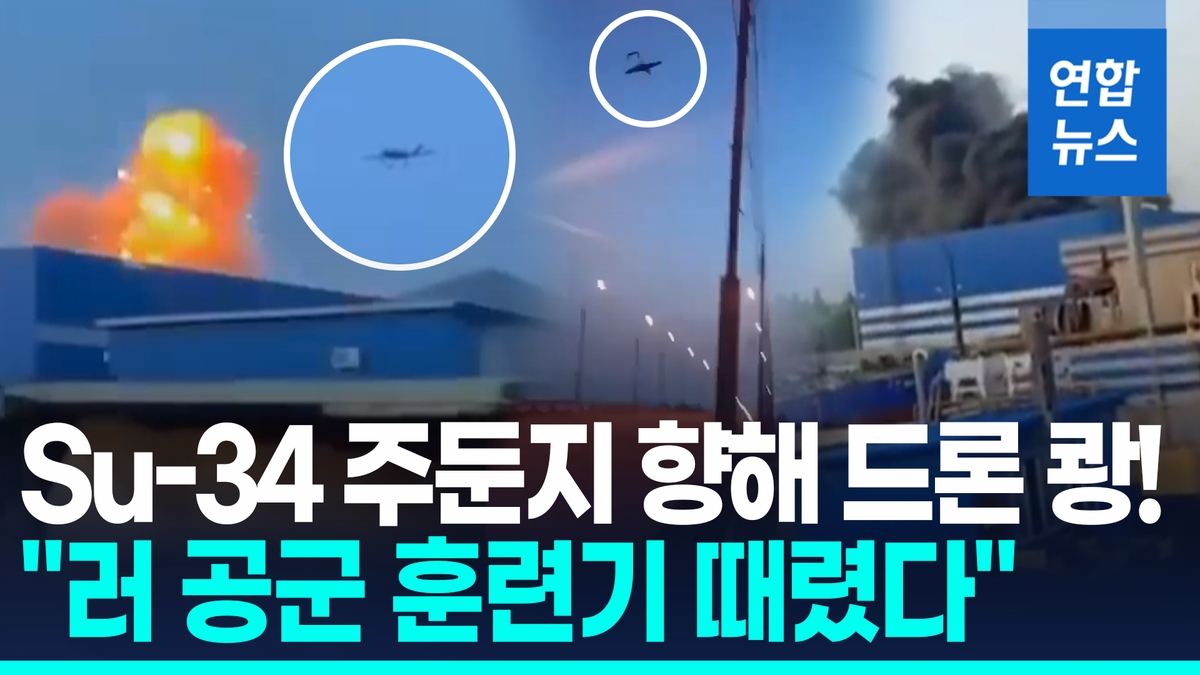[영상] 러 대공습에 우크라 반격…"수호이 주둔기지 쾅…
