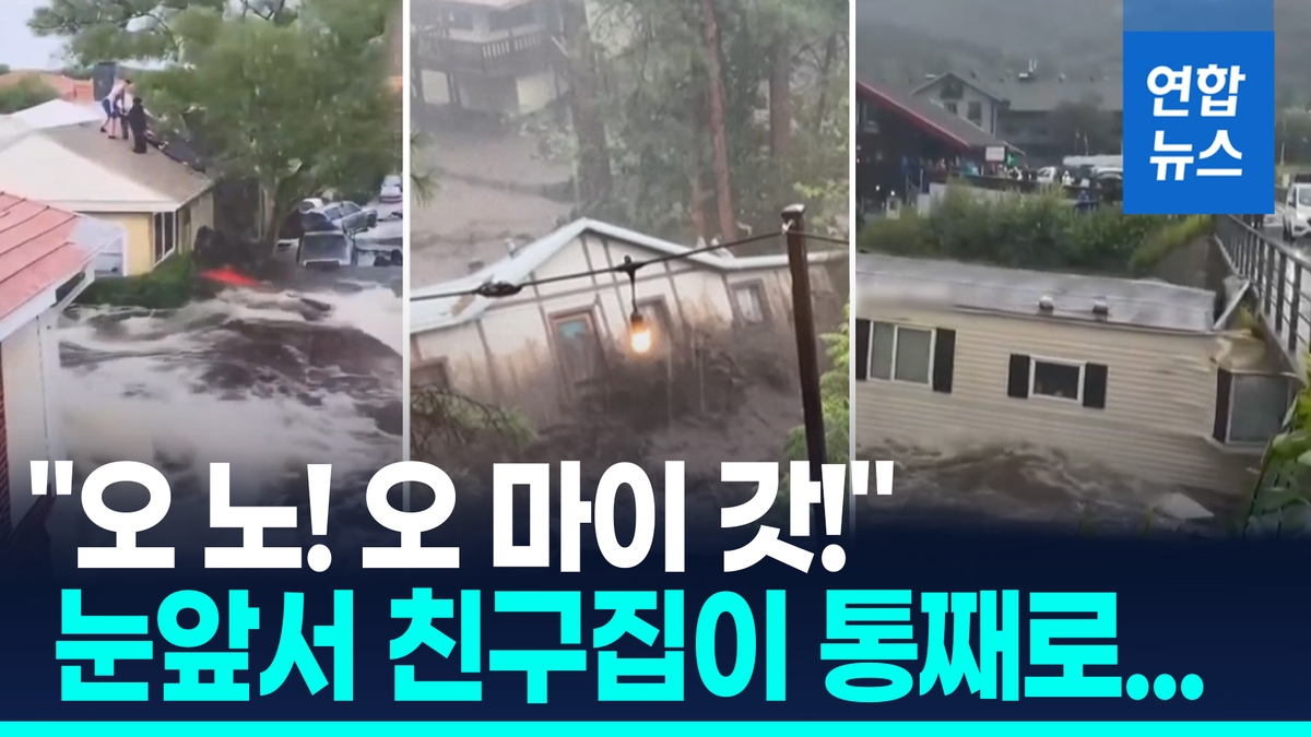 [영상] 집이 통째로 급류에…텍사스 이어 뉴멕시코 '괴…