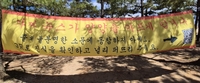 [현장] '양양, 문란한 동네 아닙니다'…인구해변 뒤덮은 현수막