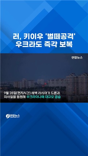  러, 키이우 '벌떼 공습'…우크라도 즉각 보복