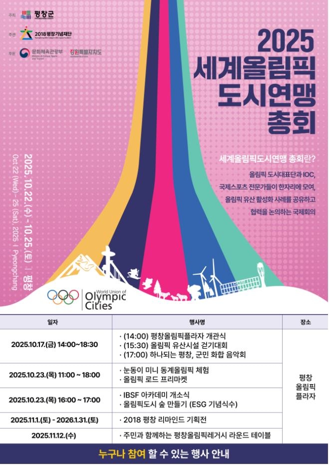 세계 올림픽 도시 대표단 평창 집결…지속 가능한 성장 도모