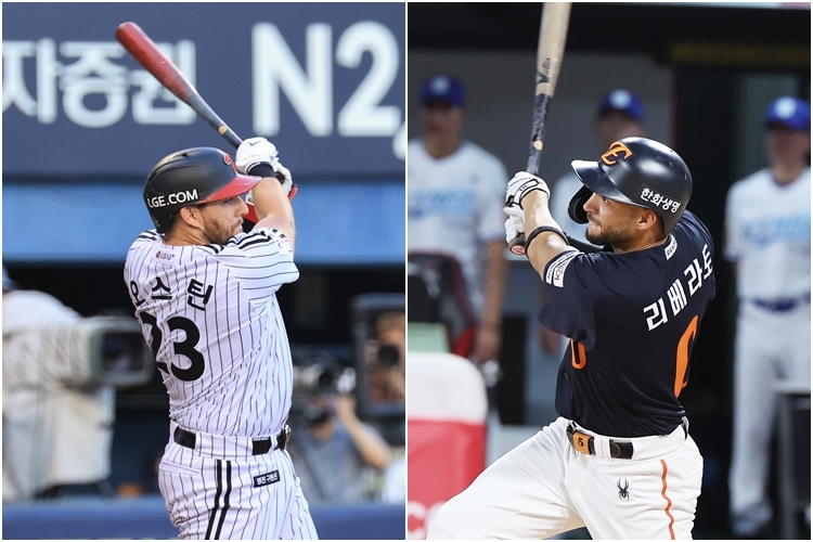 LG 오스틴(왼쪽)과 한화 리베라토