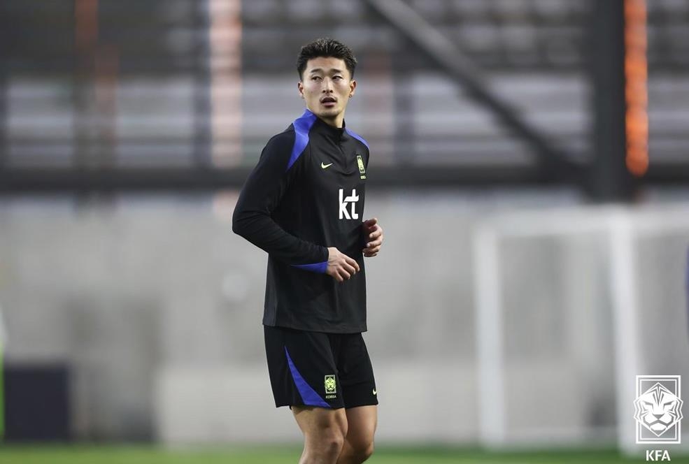 12일 축구대표팀 훈련에 합류한 조규성.