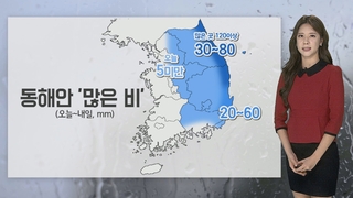 [날씨] 내일까지 동해안 많은 비…기온 낮아 쌀쌀