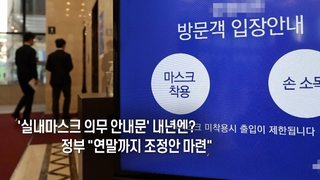 [사진구성] '실내마스크 안내문' 내년엔?…정부 "연말까지 조정안" 外