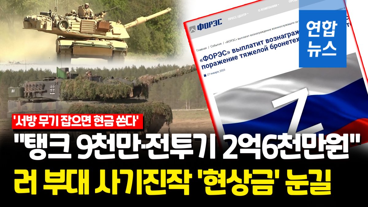 [영상] "탱크 9천만·전투기 2억6천만원"…러 기업, 서방 무기에 현상금