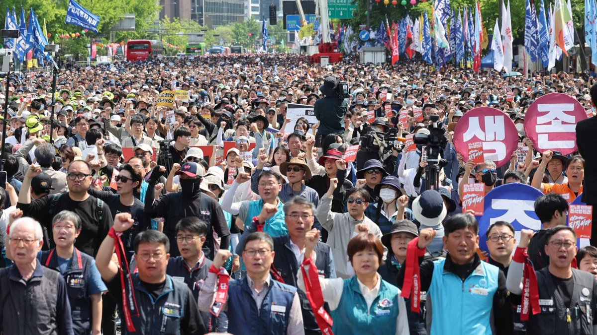 1er-Mai : grandes manifestations à Jongno et Yeongdeungpo dans la capitale