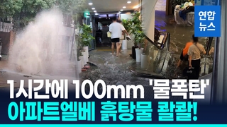 [영상] '1시간 100㎜' 물폭탄…가양대교·아파트 엘베 흙탕물 '콸콸'