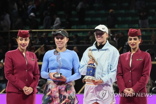 여자 테니스 세계 1위 시비옹테크, 페굴라 꺾고 카타르오픈 우승