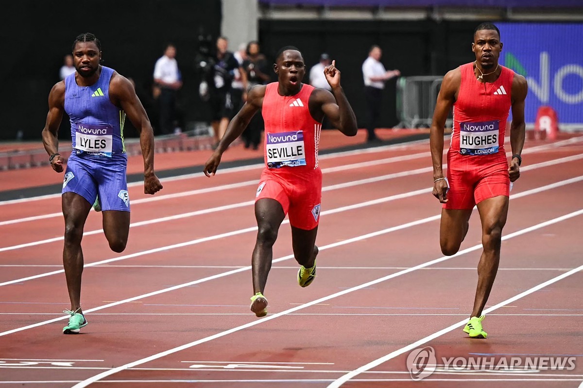 세빌, 런던 다이아몬드 육상 남자 100ｍ서 라일스 꺾고 우승