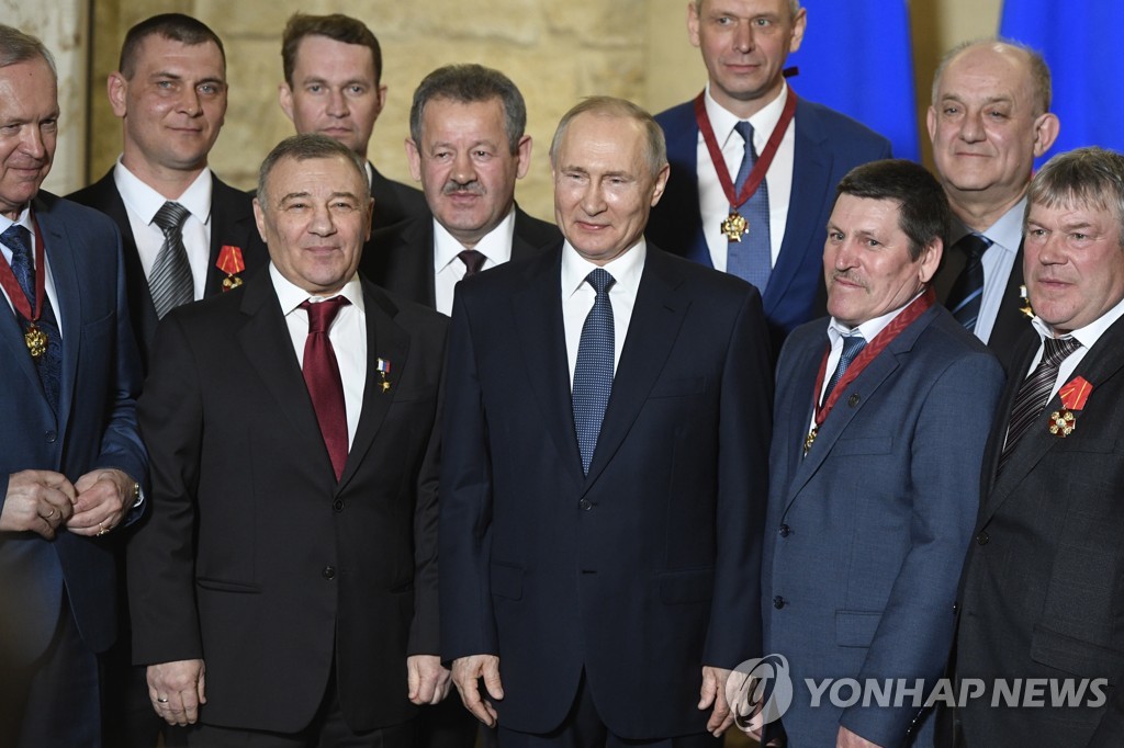 푸틴 대통령과 러시아 기업인들
