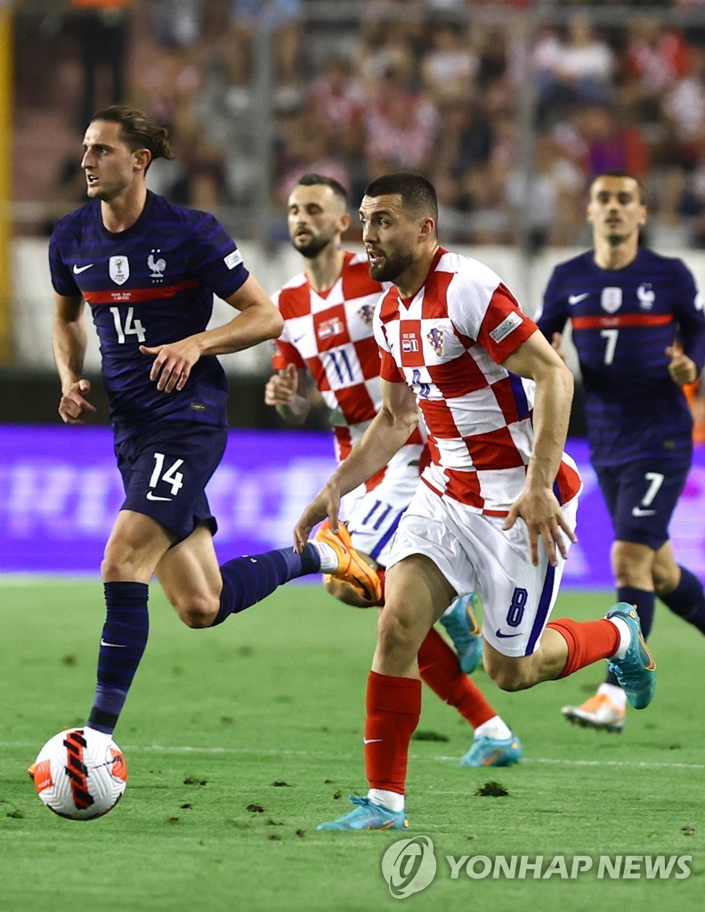 프랑스와 크로아티아의 경기 모습
