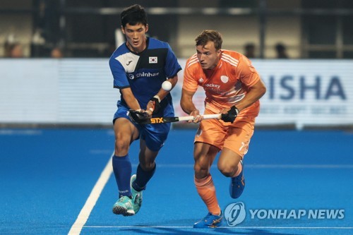 한국과 네덜란드의 8강전 경기 모습. 