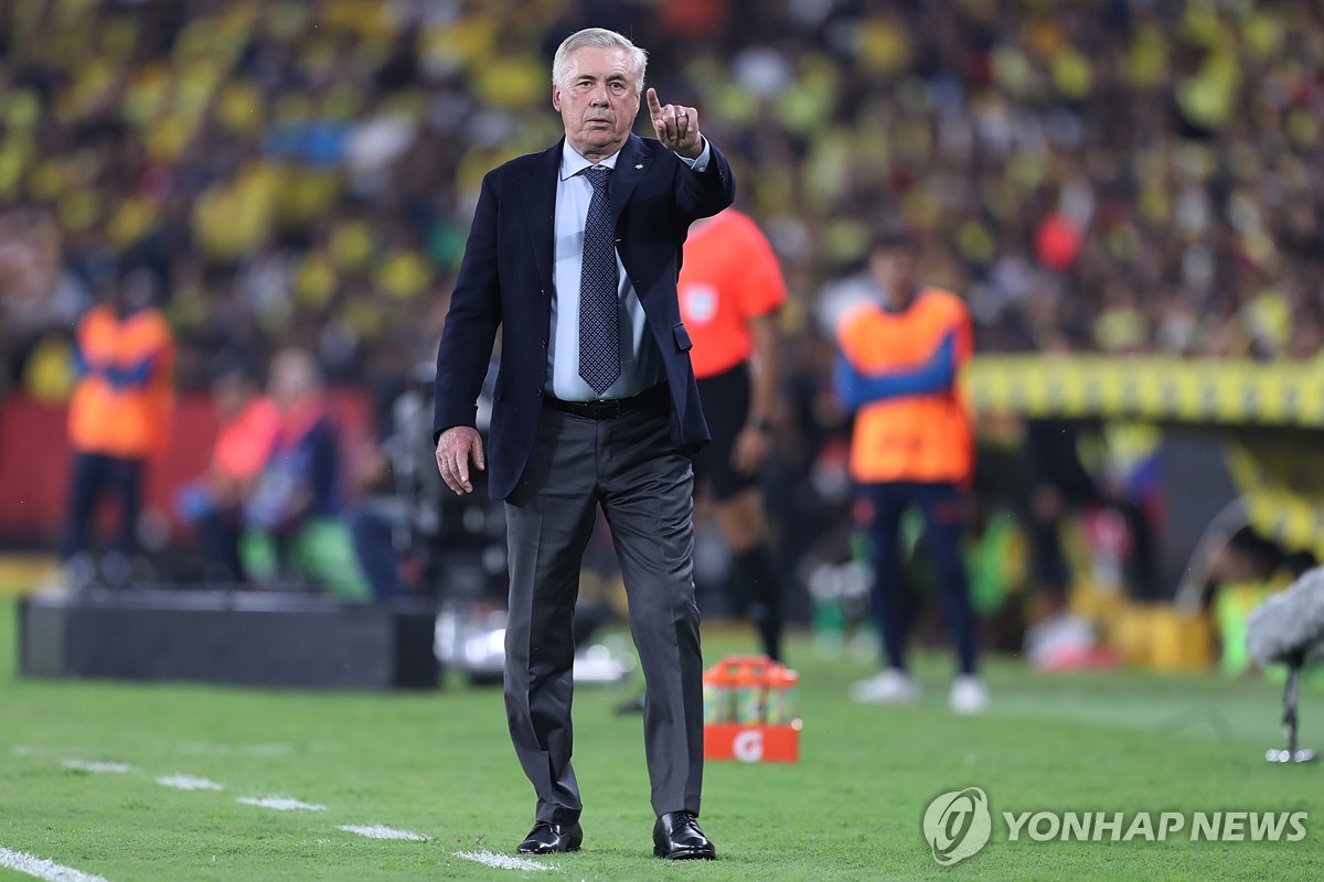 '명장' 안첼로티, 브라질 사령탑 데뷔전서 에콰도르와 0-0 무