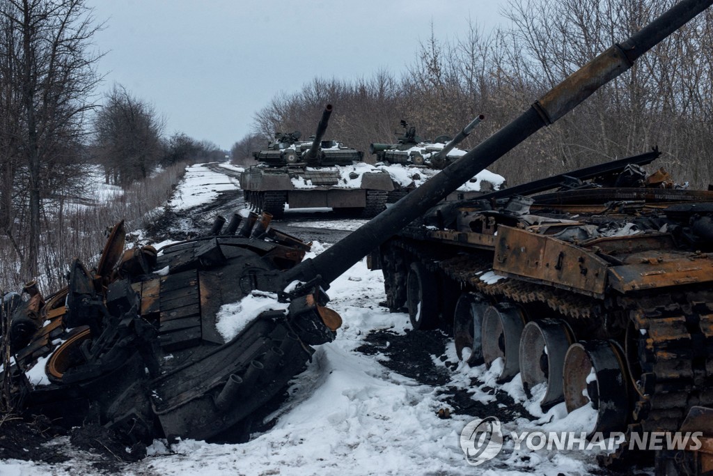 파괴된 러시아군의 탱크