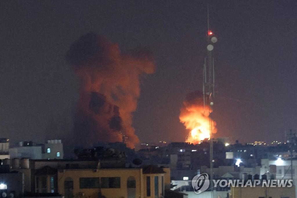 이스라엘 팔레스타인 가자지구 공습.