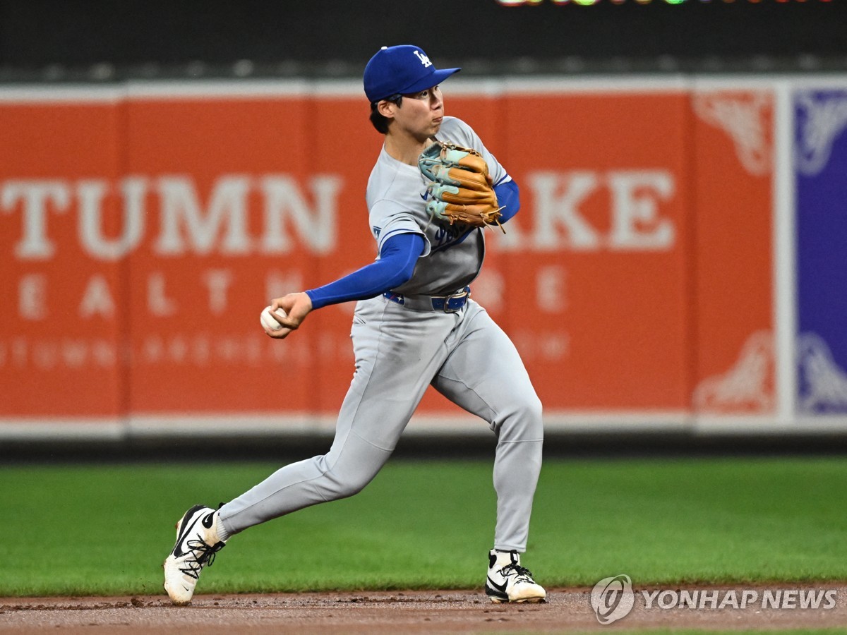 6일 볼티모어전에서 2루수로 출전한 다저스 김혜성