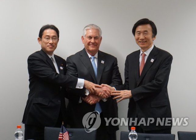 韓米日外相が北朝鮮問題協議