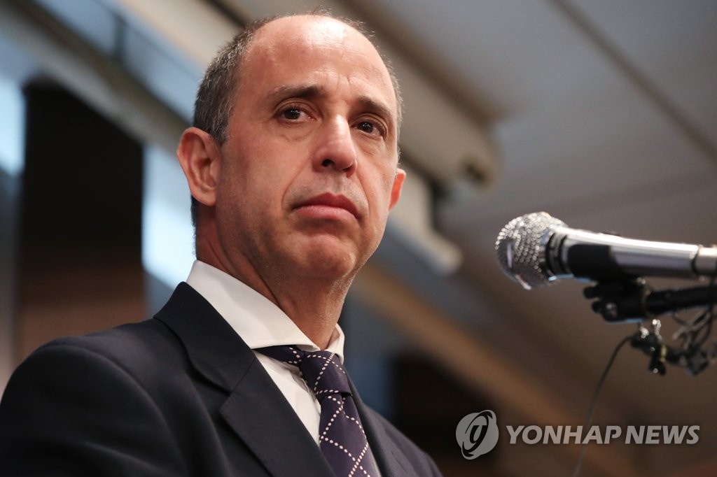 This file photo, taken on Jan. 11, 2019, shows Tomas Ojea Quintana, the U.N. special rapporteur on North Korea's human rights situation, during a press conference in Seoul. (Yonhap)