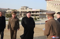 N.K. leader inspects construction site of key coastal tourist zone