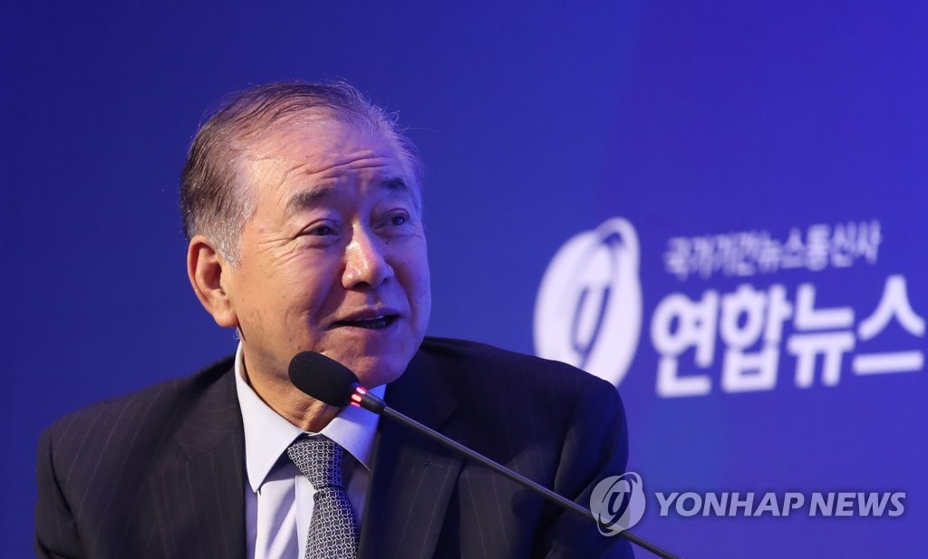 Moon Chung-in, special security adviser to President Moon Jae-in, gives a keynote speech during a peace forum hosted by Yonhap News Agency on June 30, 2020. (Yonhap) 