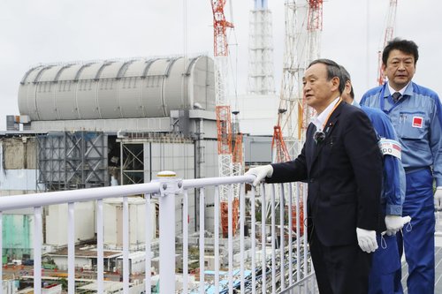 일본 스가, 후쿠시마 원전 오염수 처리방침 "최대한 빨리 결정"