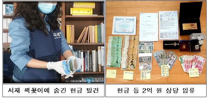 국세청이 최근 탈세 변호사의 사무실과 자택에서 압류한 현금과 물품