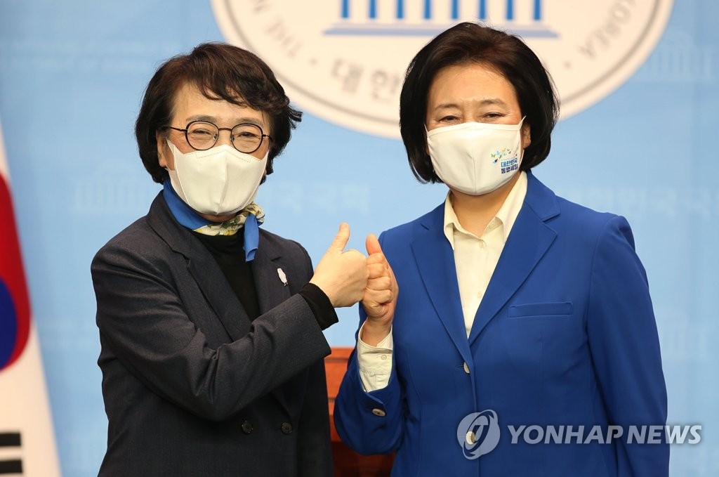 더불어민주당 박영선-열린민주당 김진애 후보