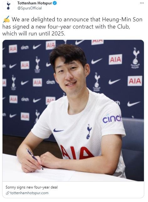 Son Heung-min firma un nuevo contrato por cuatro años con el Tottenham Hotspur