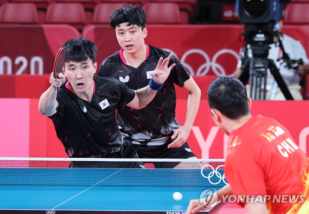 (LEAD) (Olympics) S. Korea loses to China in men's team table tennis at Tokyo Olympics