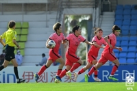 27일 일본과의 3차전 당시 한국 여자 축구대표팀 선수들