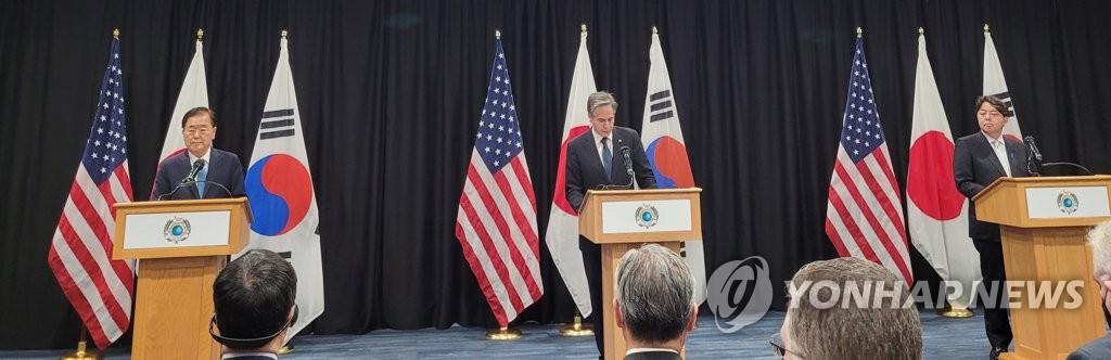 한미일 외교장관 공동 기자회견