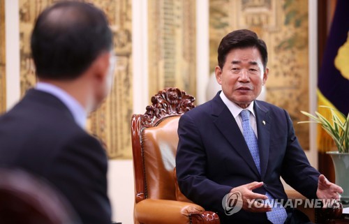 김진표 국회의장, 주호영 비대위원장 접견