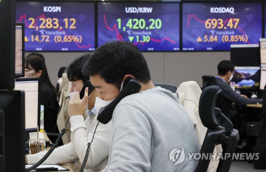 韓国総合株価指数が反発　１．１１％高