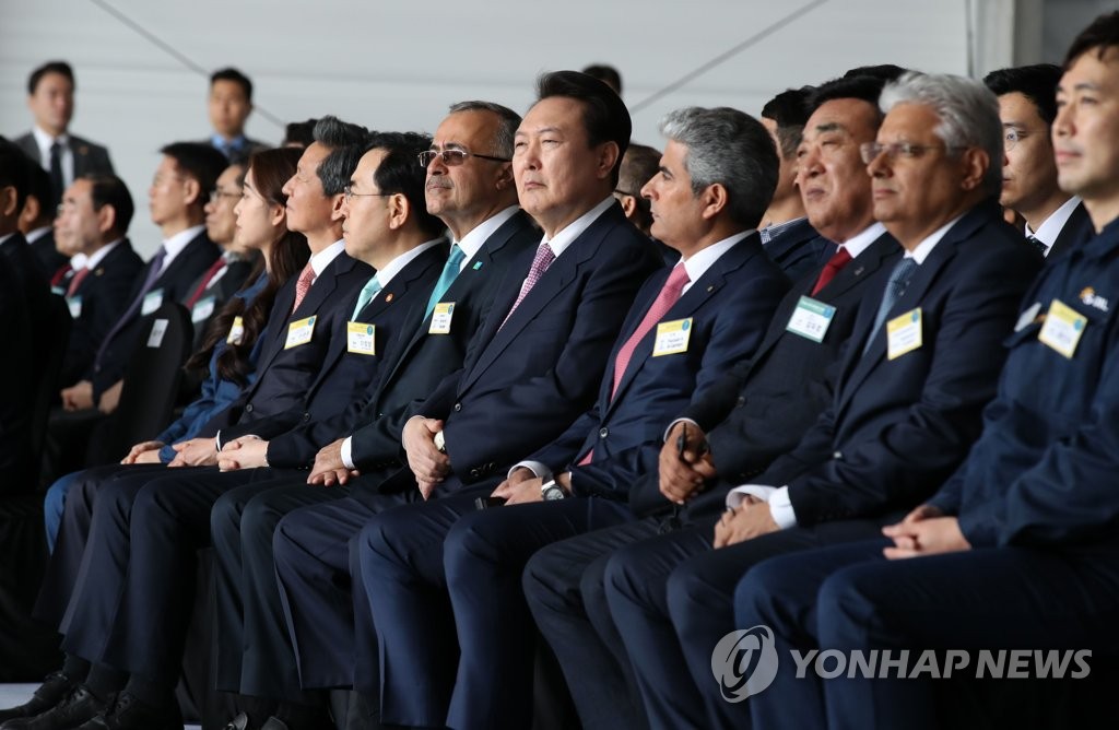에쓰오일 샤힌 프로젝트 기공식 참석한 윤석열 대통령