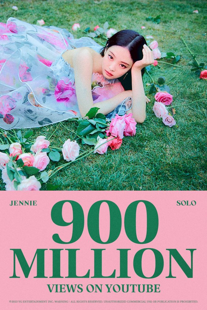 Jennie's 'SOLO' MV tops 900 mln YouTube views