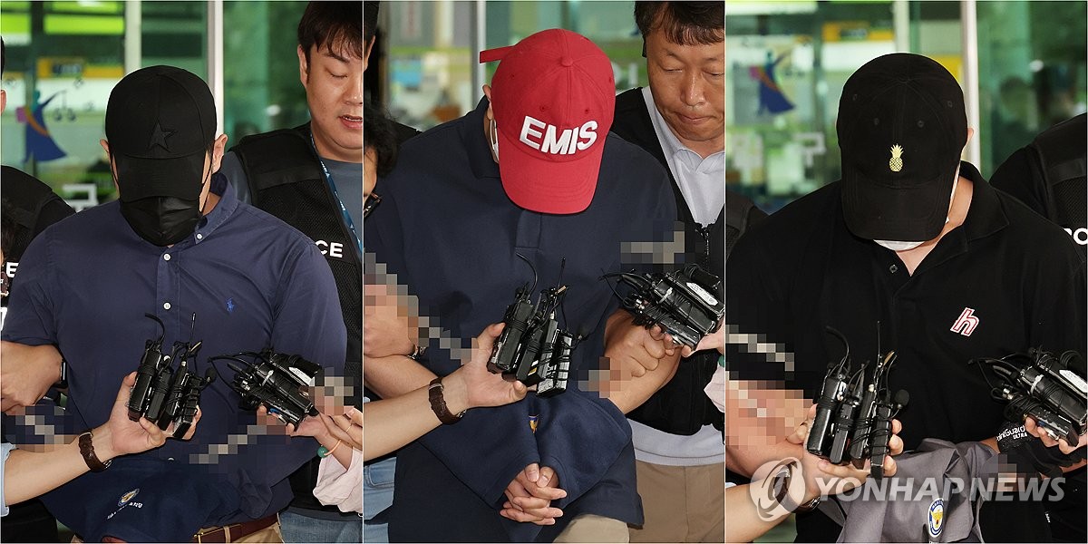 '경찰관 추락사' 마약모임 주도한 3명 구속심사