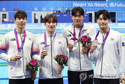 South Korea wins silver in men's 4x100-meter medley relay swimming