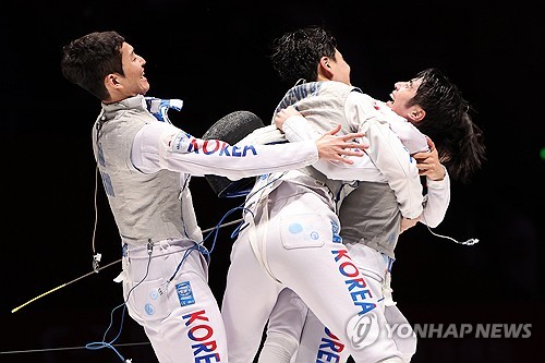 (LEAD) (Asiad) S. Korea wins gold in men's team foil fencing