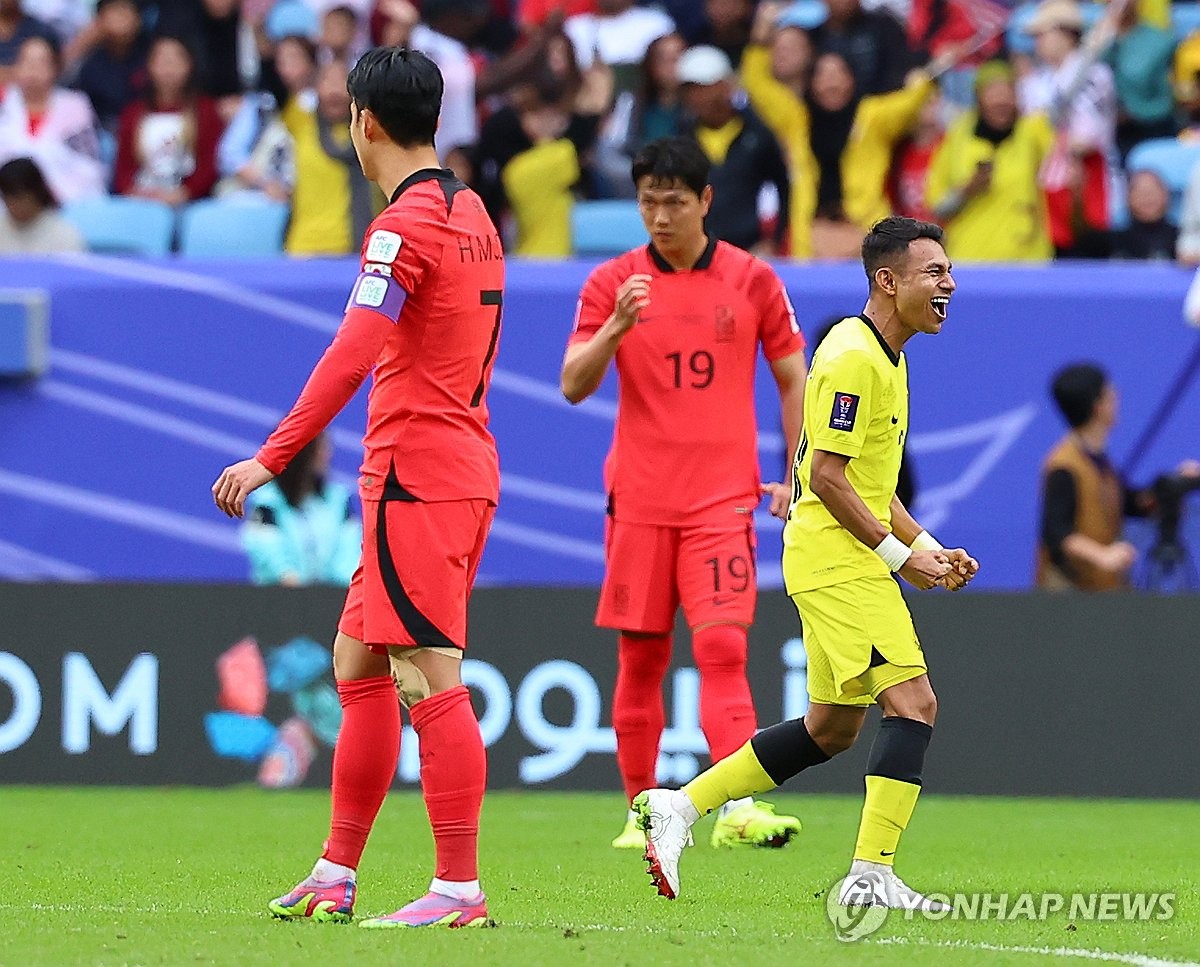 (亚洲杯) 韩国队战平马来西亚，E组第2