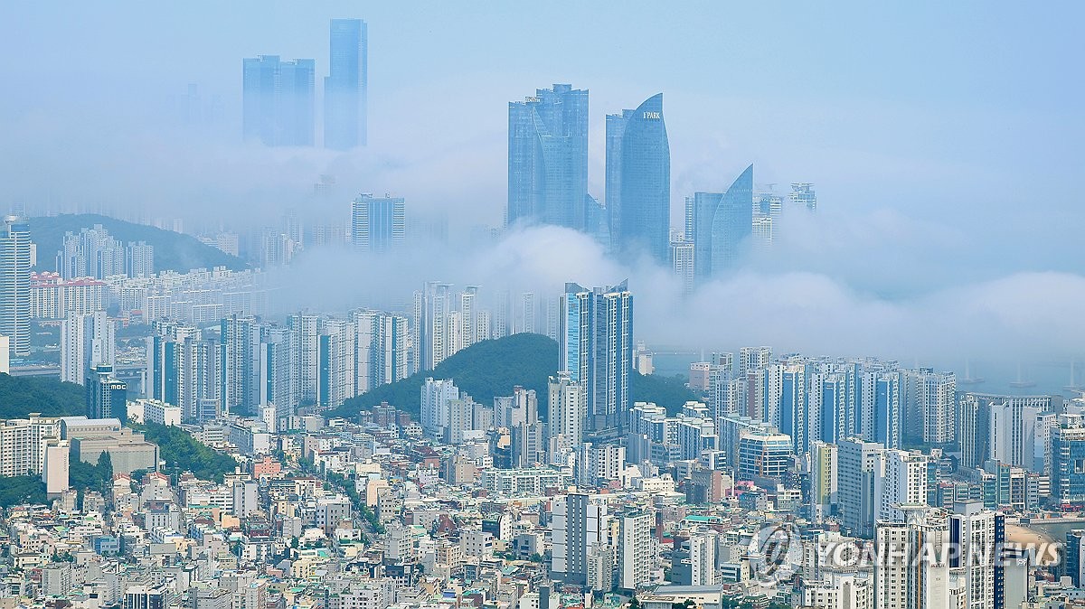 釜山で「海霧」発生