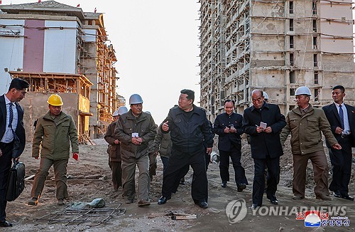 N. Korean leader inspects flood-hit areas under reconstruction