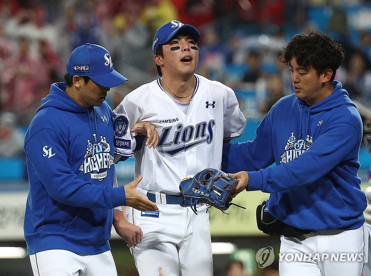 삼성 김영웅 어쩌나…허리 통증으로 교체(종합)