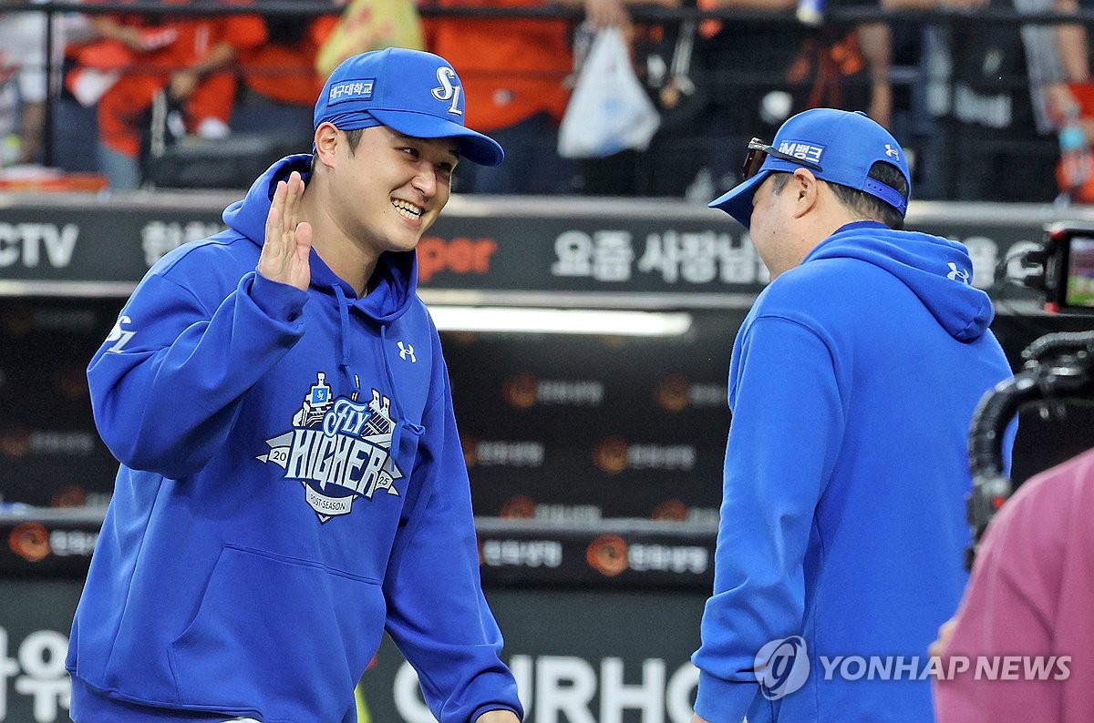 박진만 삼성 감독 최원태, 완벽에 가까운 피칭…PS 사나이다
